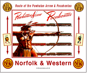 Tin Sign N&W Bow & Arrow