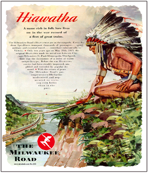 Tin Sign Milwaukee Hiawatha Indian
