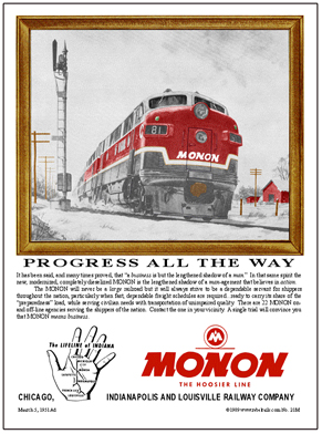 Tin Sign MONON Snow Scene