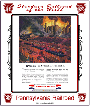 Tin Sign PRR Steel Along the Line 26BB