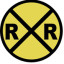 RR Crossing 6 inch round logo