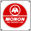 Monon Red Logo 6x6 Tin Sign