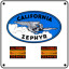 Calif Zephyr Logo 6x6 Tin Sign