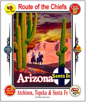 Tin Sign Santa Fes Arizona