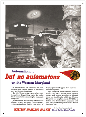Tin Sign Western Maryland Automation