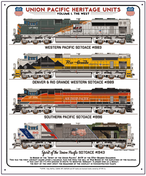 Tin Sign UP Heritage West Diesels