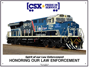 Tin Sign CSX Law Enforcement diesel
