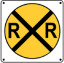  RR Crossing 6x6 Tin Sign
